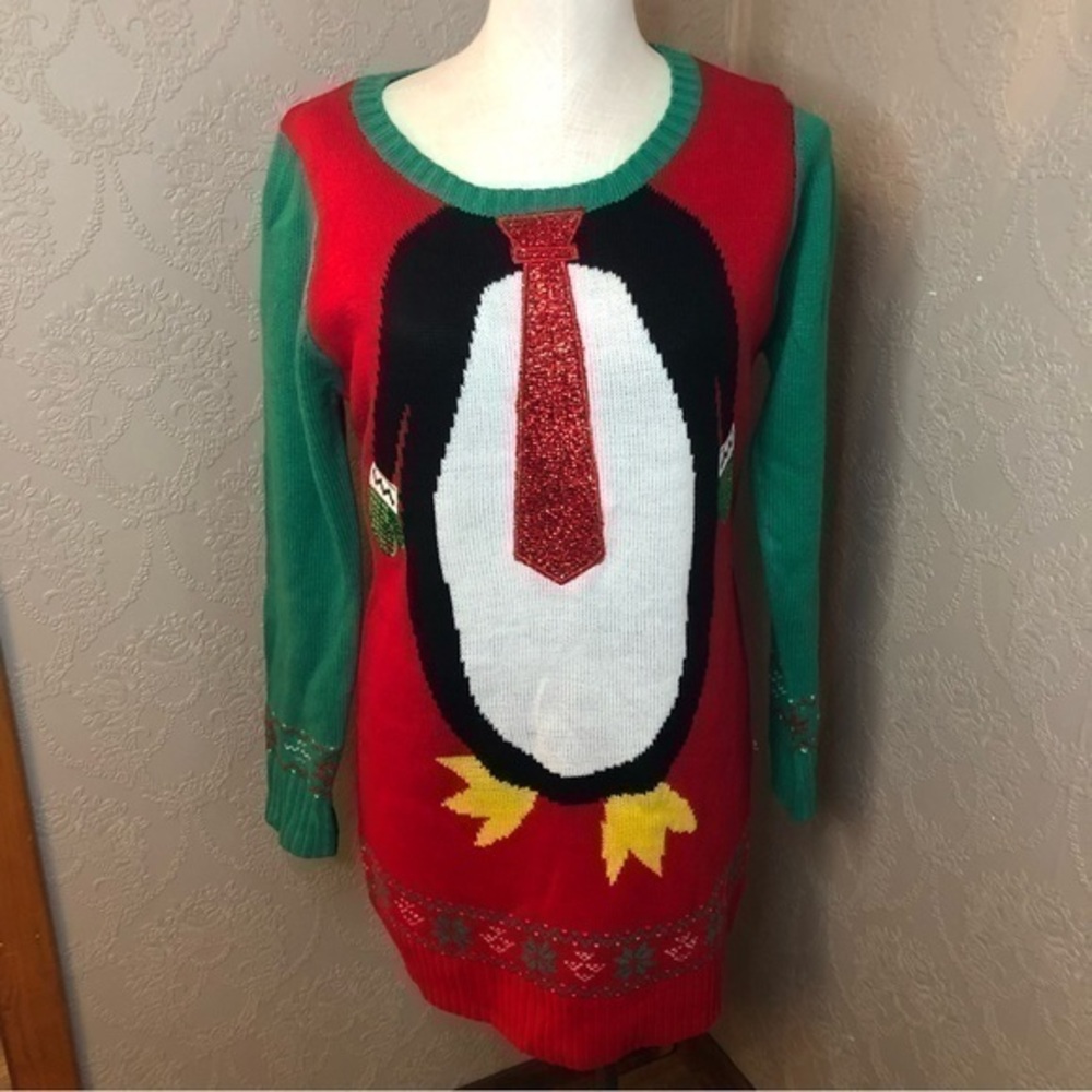 United States Sweater Holiday Christmas M Penguin